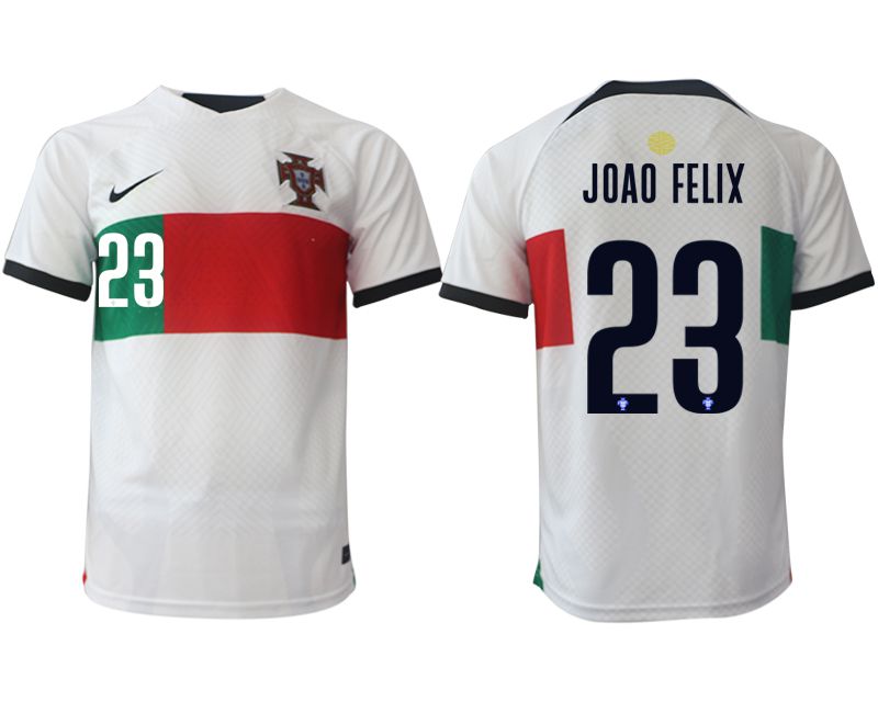 Men 2022 World Cup National Team Portugal away aaa versio white #23 Soccer Jersey->->Soccer Country Jersey